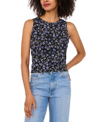 Vince Camuto - Women's Printed Keyhole-Back Tank Top