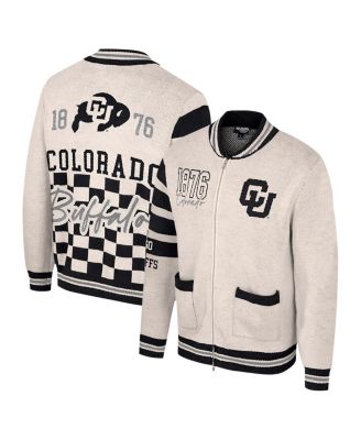 Colosseum - Women's Cream Colorado Buffaloes Jacquard Full-Zip Sweater