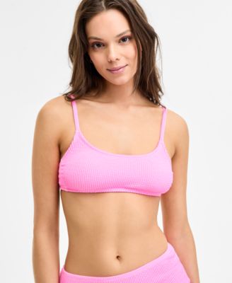 Salt + Cove - Juniors' Rib Scrunch Scoop-Neck Bralette Bikini Top, Exclusively at Macy's
