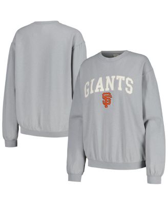 Soft As A Grape - Women's Gray San Francisco Giants Pigment Dye Pullover Sweatshirt