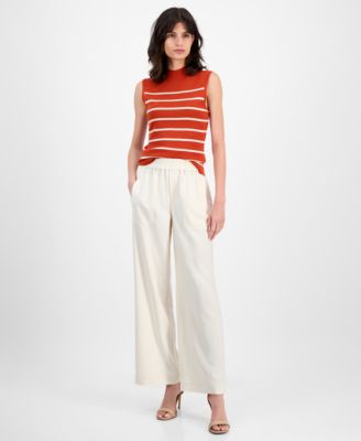 T Tahari - Women's Pull-On High-Rise Wide-Leg Pants