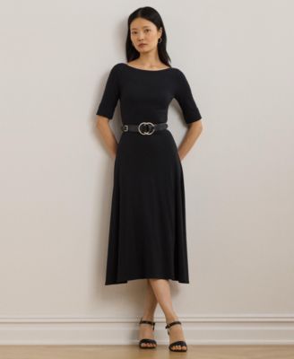 Lauren Ralph Lauren - Women's Rib-Knit Stretch Cotton Midi Dress