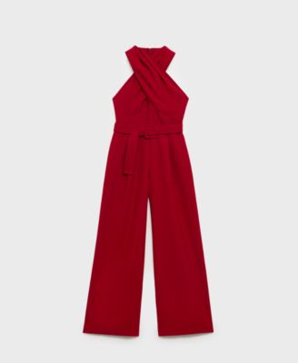 MANGO - Women's Belt Wrap Jumpsuit