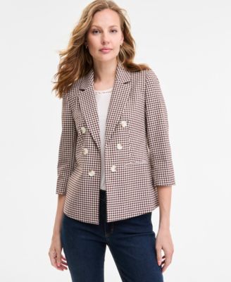Jones New York - Women's Checkered Open-Front Jacket