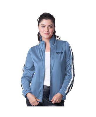 G-III 4Her by Carl Banks - Women's Light Blue/Navy Memphis Grizzlies Rebel Sequin Bling Full-Zip Track Jacket