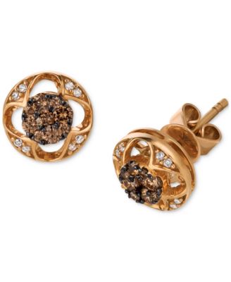 Le Vian - Chocolatier&reg; Chocolate Diamond & Vanilla Diamond Stud Earrings (1/3 ct. t.w.) in 14k Rose Gold