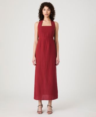 French Connection - Women's Birdie Linen-Blend Halter-Neck Midi Dress