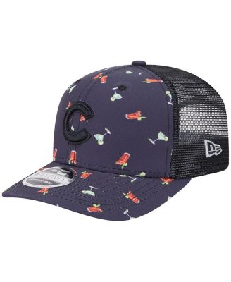 New Era - Men's Black Chicago Cubs Adventure Drinks Pattern 9SEVENTY Stretch-Snap Hat