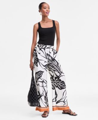 I.N.C. International Concepts - Women's Printed Wide-Leg Pants, Exclusively at Macy's