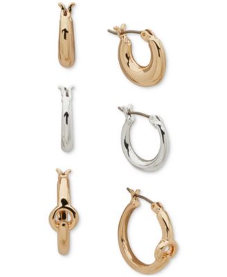 Anne Klein - Two-Tone 3-Pc. Set Small Oval Hoop Earrings