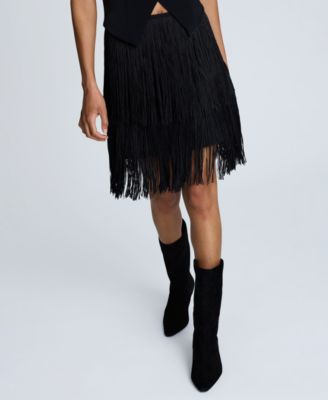 Kenneth Cole - Women's Tiered Fringe Back-Zip Skirt