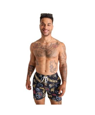 Chubbies - Men's 5.5" Black Pittsburgh Steelers The Neon Lined Classic Swim Trunks