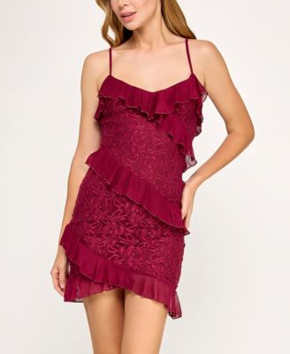 BCX - Juniors' Sleeveless Lace Bodycon Dress