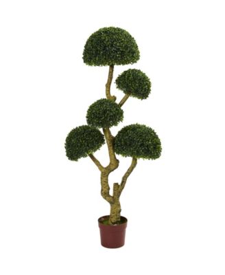 Nearly Natural - 5' Boxwood 5-Head UV-Resistant Indoor/Outdoor Artificial Tree