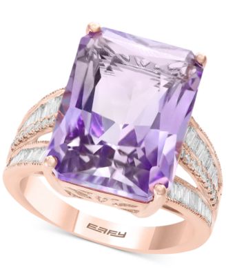 EFFY Collection - EFFY&reg; Pink Amethyst (13 ct. t.w.) & Diamond (3/8 ct. t.w.) in 14k Yellow Gold (Also Available in Blue Topaz, Citrine, Swiss Blue Topaz and Green Quartz)