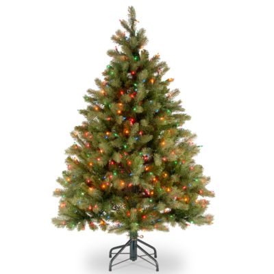 National Tree Company - National Tree 4 .5' "Feel Real" Downswept Douglas Fir Hinged Tree with 450 Multi Lights