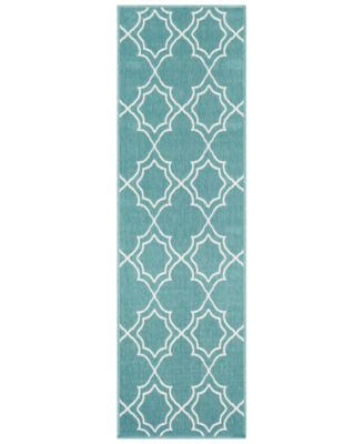 Livabliss - Alfresco ALF-9653 Teal 2'3" x 11'9" Runner Area Rug