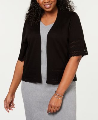 Robbie Bee - Plus Size Open-Front Shrug