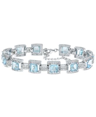 Macy's - Blue and White Topaz Tennis Bracelet in Sterling Silver