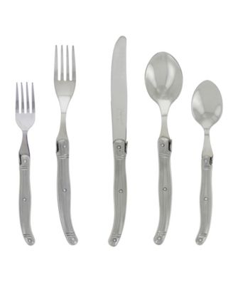 French Home - 20 Piece Stainless Steel Flatware Set, Service for 4, Stainless Steel Handles.