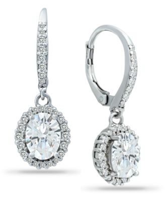 Giani Bernini - Cubic Zirconia Halo Drop Earrings in Sterling Silver