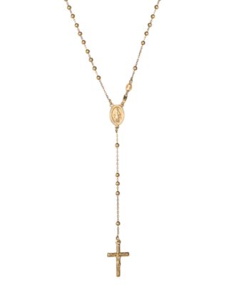 Giani Bernini - Cross Rosary 21-1/4" Lariat Necklace in 18k Gold-Plated Sterling Silver