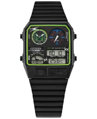 Citizen - Men's Star Wars Analog-Digital Black Stainless Steel Bracelet Watch 33mm