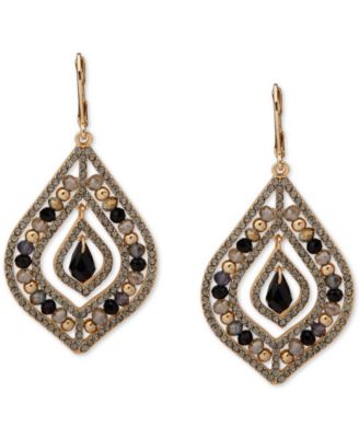 lonna & lilly - Gold-Tone Beaded Orbital Chandelier Earrings