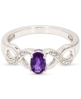 Macy's - Amethyst (1/2 ct. t.w.) & Diamond Accent Twist Ring in Sterling Silver