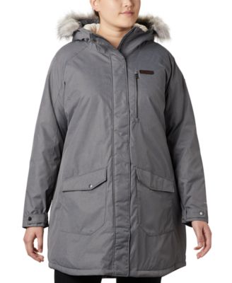 Columbia - Plus Size Suttle Mountain™ Hooded Faux-Fur-Trim Long Insulated Jacket