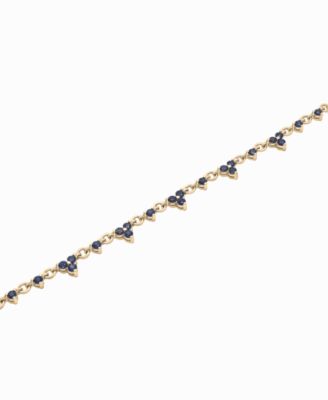 Macy's - Black Sapphire Mini Cluster Ankle Bracelet (7/8 ct. t.w.) in 14k Gold-Plated Sterling Silver