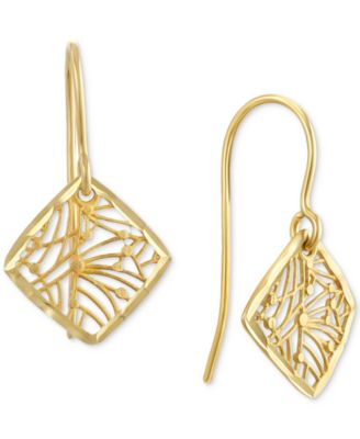 Macy's - Filigree Openwork Square Dangle Drop Earrings in 10k Gold