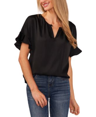 CeCe - Women's Short-Sleeve Flutter Blouse
