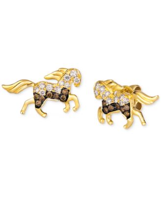 Le Vian - Chocolate Diamond & Nude Diamond Horse Stud Earrings (1/2 ct. t.w.) in 14k Gold
