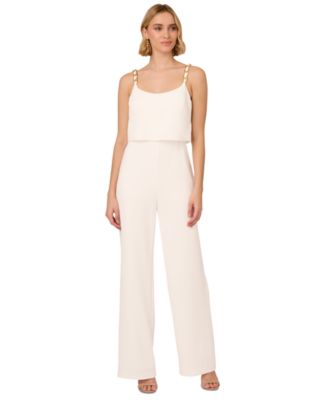 Adrianna Papell - Women's Crepe Chain-Strap Jumpsuit