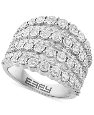EFFY Collection - Diamond Multirow Ring (1-3/8 ct. t.w.) in 14k White Gold