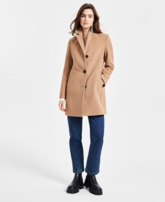 Maralyn & Me - Juniors' Houndstooth Long-Sleeve Reefer Coat
