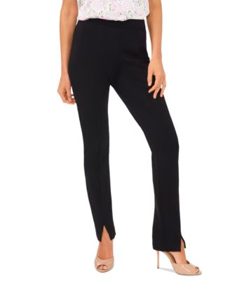 CeCe - Front-Slit Straight-Leg Pont&eacute; Pants
