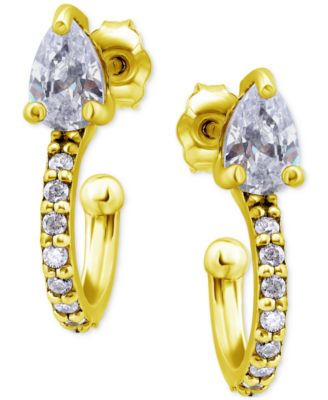 Giani Bernini - Cubic Zirconia Pear & Round Small Hoop Earrings