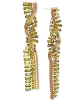 I.N.C. International Concepts - Crystal & Snake Chain Twisted Linear Drop Earrings