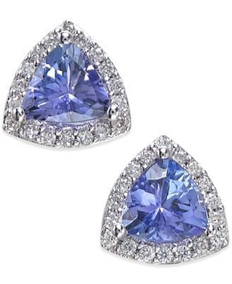 EFFY Collection - Tanzanite (3/4 ct. t.w.) and Diamond (1/8 ct. t.w.) Stud Earrings in 14k White Gold
