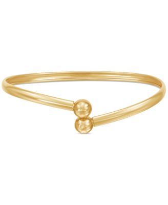 Macy's - Polished Gold Ball Finish Bypass Bangle Bracelet in 14k Gold