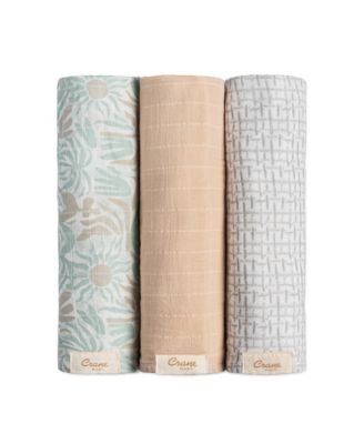 Crane Baby - Infants Cove Beach Life Swaddle, 3-Piece Set