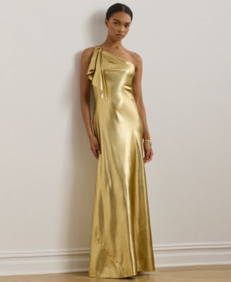 Lauren Ralph Lauren - Women's Metallic Charmeuse One-Shoulder Gown