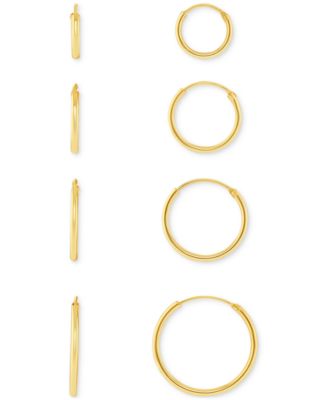 Macy's - Polished Endless Hoop Earrings Set in 18k Gold over Sterling Silver