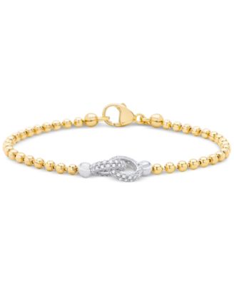Macy's - Diamond Interlocking Circle Bracelet (1/5 ct. t.w.) in 14k Gold-Plated Sterling Silver