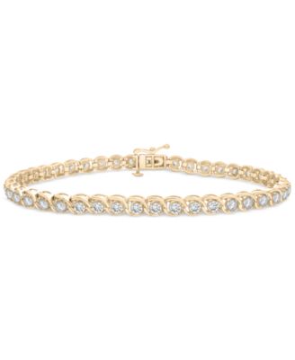 Macy's - Diamond Swirl Link Tennis Bracelet (3 ct. t.w) in 10k Gold