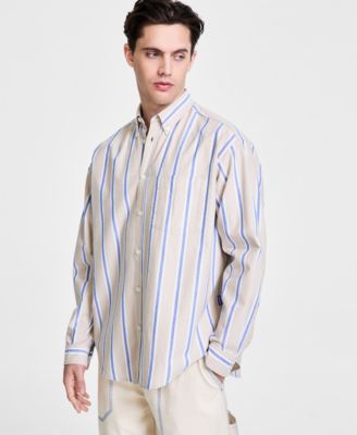 Hugo Boss - Men's Cotton Striped Oversized Button Shirt
