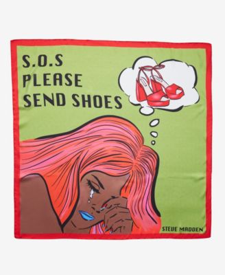 Steve Madden - S.O.S Steve Print Satin Square Scarf