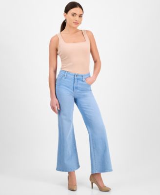 I.N.C. International Concepts - Petite High-Rise Wide-Leg Jeans